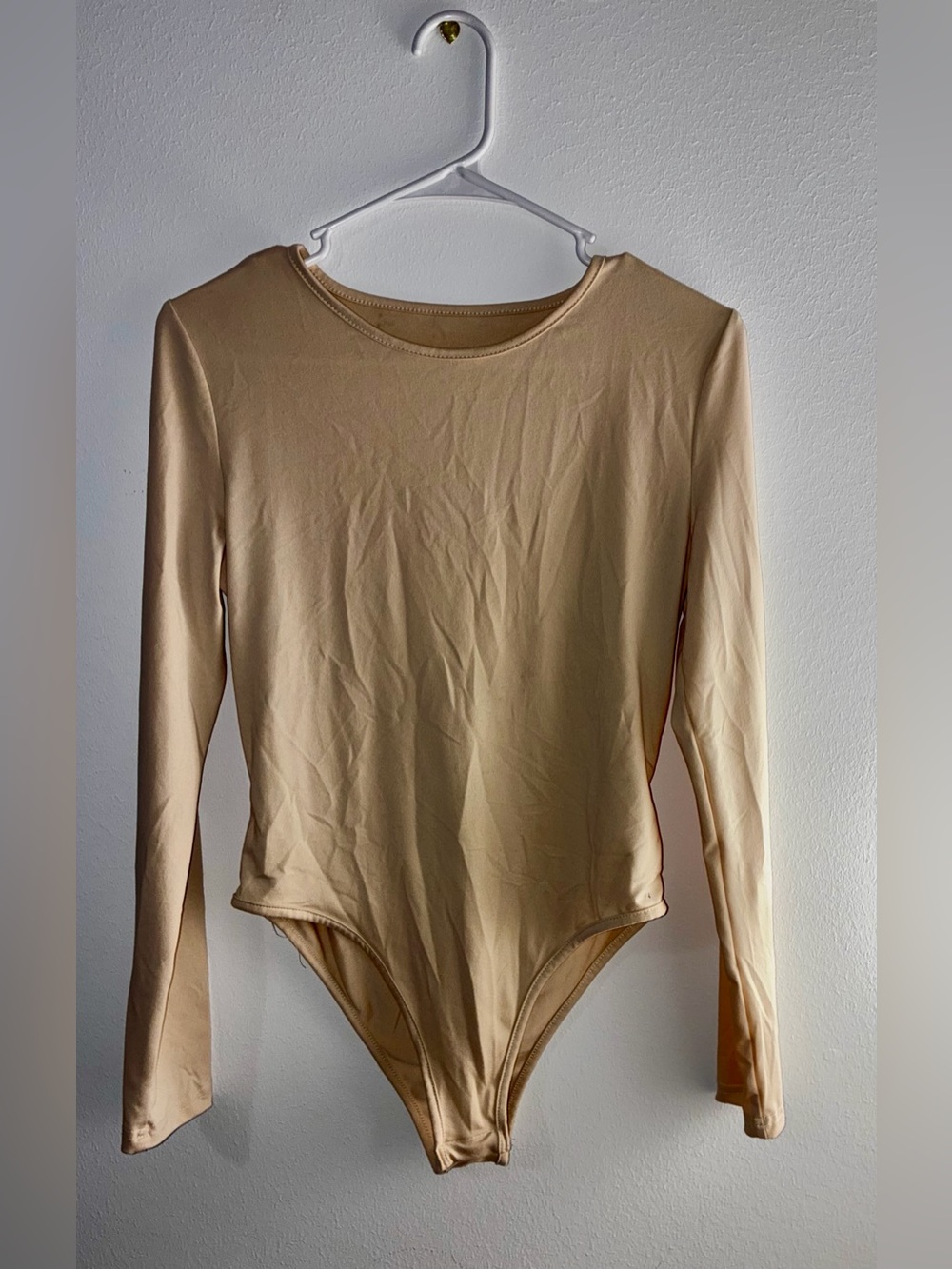 Long Sleeve Nude Bodysuit - Neutral Toned Women’s Top